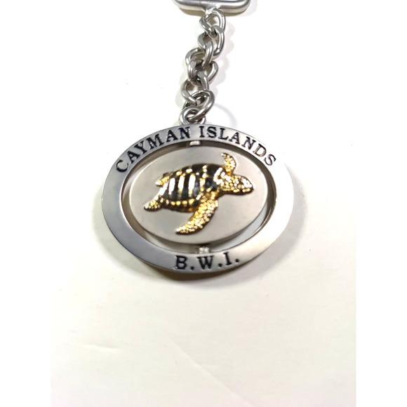 Cayman Islands Spinner Metal Keychain B.W.I. Turtle - Picture 5 of 5